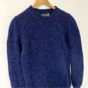 Wool Fisherman Out of Ireland Knit Sweater Unisex Small Blue 100% Merino Irish